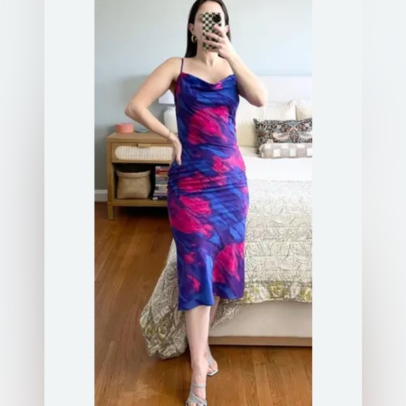 Majorelle NWOT Boston Midi Dress in Tye Dye Multi Size XS - Picture 3 of 10